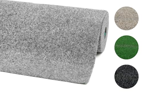 andiamo Tappeto in erba sintetica Deco con gommini – tappeto erboso artificiale per esterni – resistente alle intemperie e ritagliabile, 100 x 200 cm, grigio