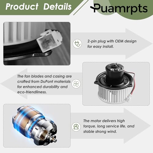 Image of AC Heater Blower Motor Compatible with Jeep & Dodge Vehicles - 1994-2002 Ram 1500 /2500 /3500, 1993-1998 Grand Cherokee - Replace# 5015866AA, 700010
