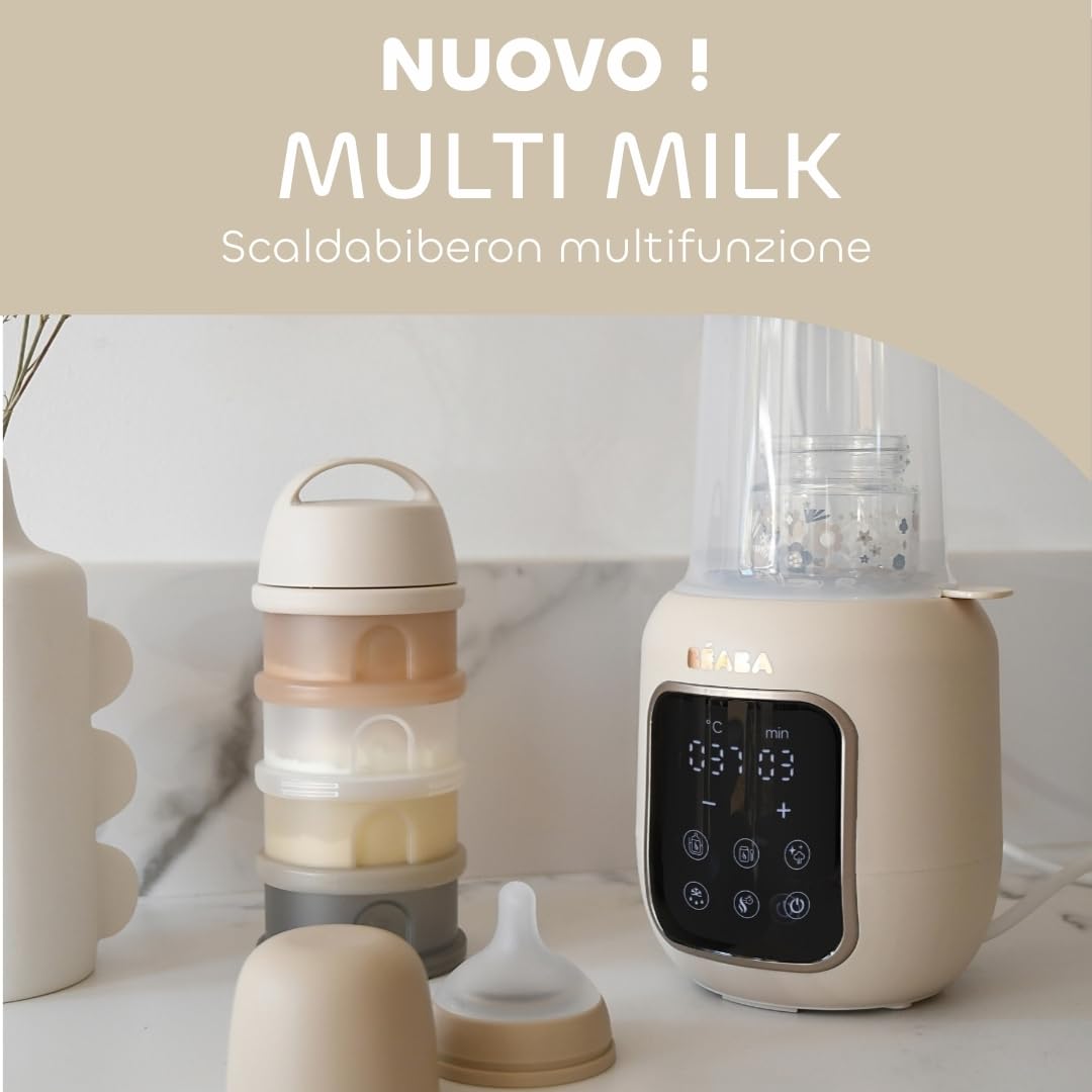 BÉABA, Scaldabiberon/Sterilizzatore, Scaldlatte Materno/Infantile, Multifunzione: 5 Modalità, Bagnomaria, Scaldapappe, Scongelamento, Modalità Rapida, Modalità Sterilizzazione, Multi Milk, Argilla