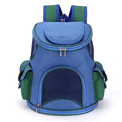 FUNAT Haustier Rucksack für Reisen Portable Katzentasche, Hund Mesh Atmungsaktiver Faltbarer Rucksack, Hund Reisetasche für Wandern Fahrrad und Motorrad zu Fuß