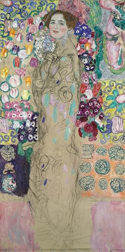 Peinture Gustav Klimt portrait classique Ria Munk III œuvre d'art