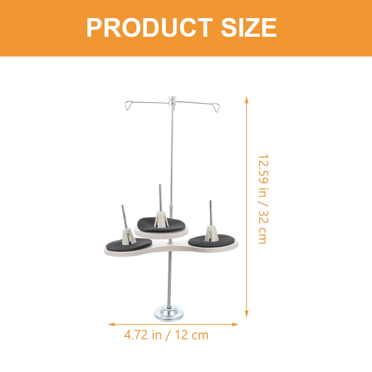 PACKOVE Support de Bobines Réglable pour Machine à Coudre – Porte-Fils Conique 3 Bobines en Fer Robuste Base Lestée Stable – Fournitures de Broderie et Quilting Adaptées aux Ateliers