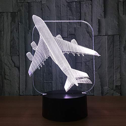 Preisvergleich Produktbild Hnfslz 3D Flugzeug Kampfflugzeug Modell Kreative Nachtlicht Touch Jet Flugzeug Schreibtischlampe Led Illusion Lampe Nachttischlampe Kühles Spielzeug