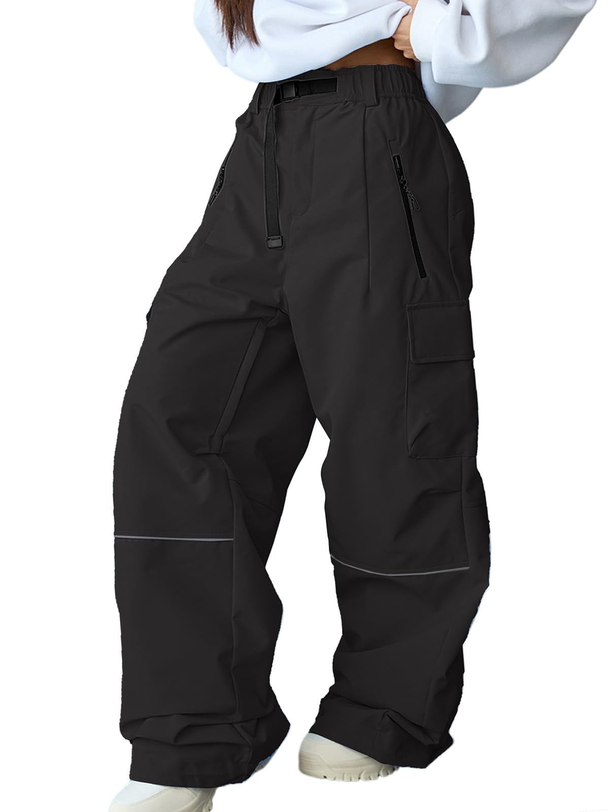 HOTIAN Skihose Damen Schneehose Wasserdicht Winddichte Warm Baggy Oversize Snowboardhose Skilanglaufhose Ski Pant Outdoorhose