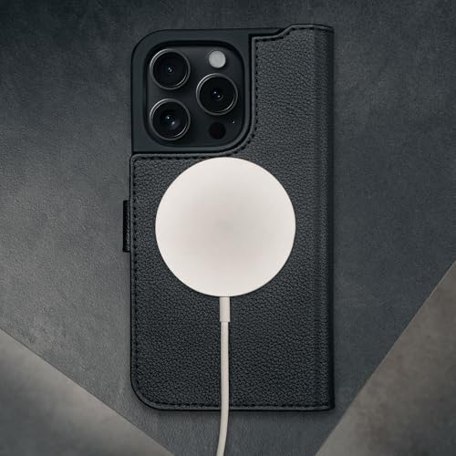 TORRO Premium Leather Case Compatible with iPhone 16 Pro Max 6.9" – Genuine Leather Wallet Flip Folio Case with Kickstand and Card Slots (Compatible with Official MagSafe Chargers) - Black by TORRO - Used condition - Image 8
