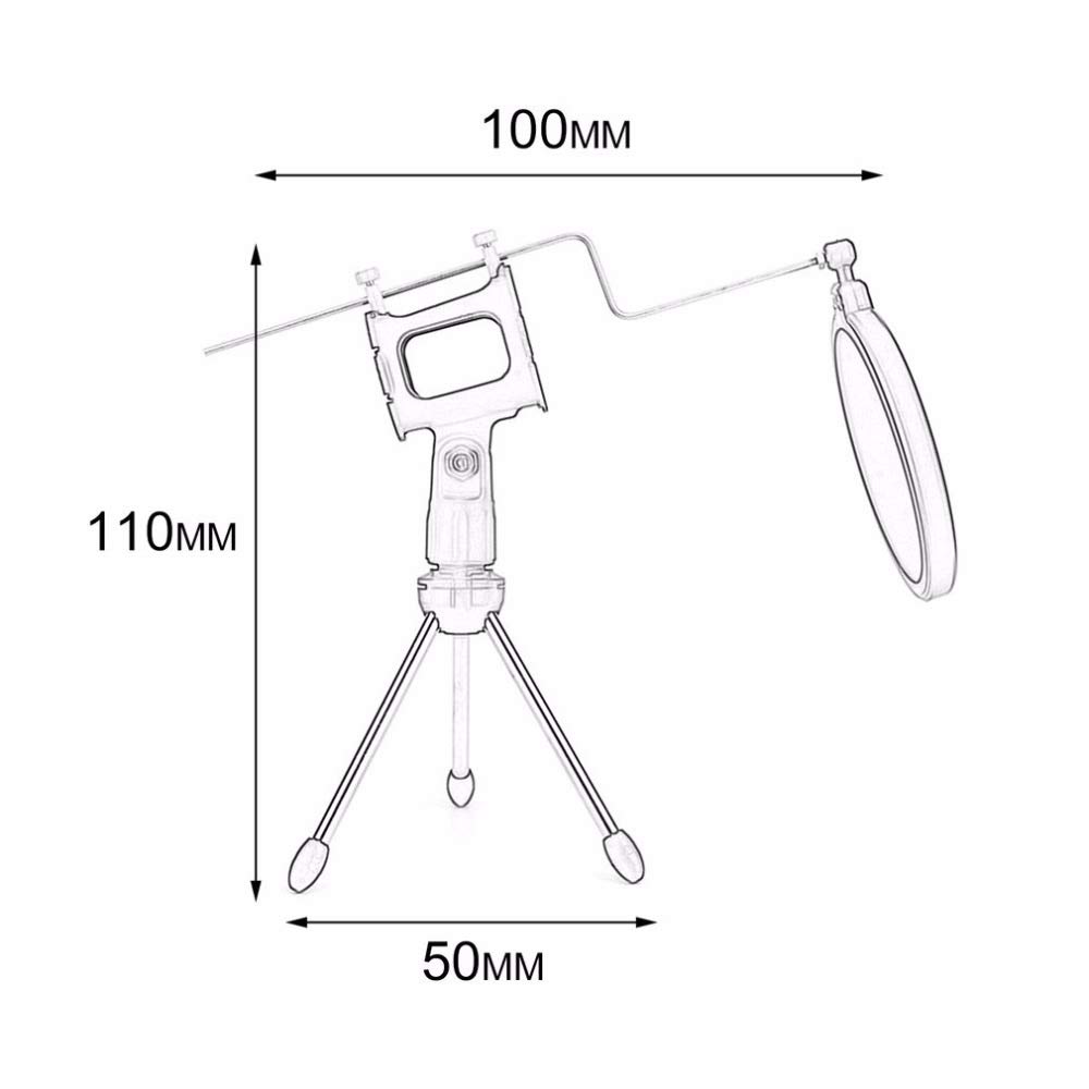 Supporto per treppiede per microfono pieghevole Staffa per microfono da tavolo con supporto antiurto Clip per microfono e supporto per microfono Supporto antiurto