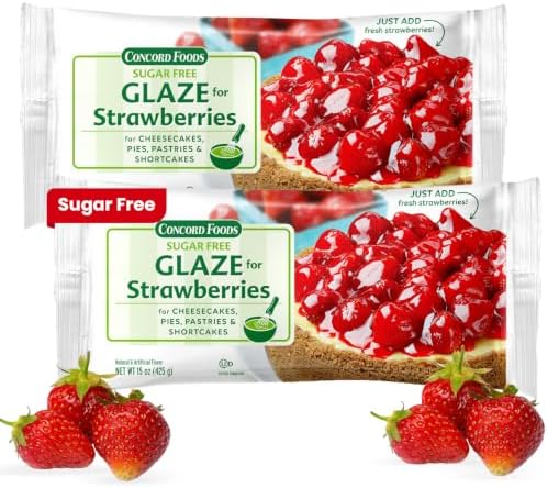 Concord Foods Sugar Free Strawberry Glaze, 15 oz (Pack of 2)