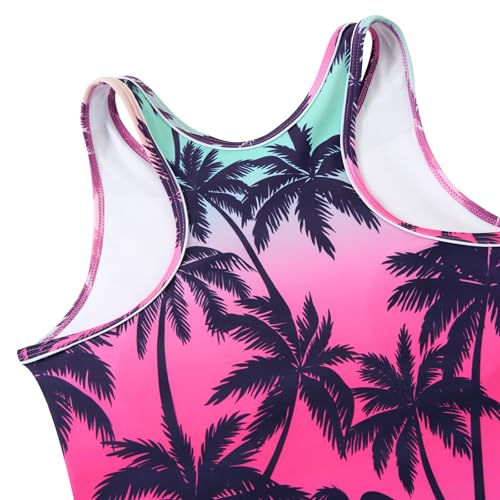 Image of UNIFACO Girls Swimsuits Two Piece Tankini Bathing Suits Boyshort Summer Beach Rash Guard Swimwear for 4-13T