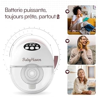 Tire lait Electrique mains libres double sans fil – Kit complet avec sac de rangement inclus – Ultra silencieux, 4 modes, 12 niveaux – Confort 17/19/21/24 mm – 160 ml