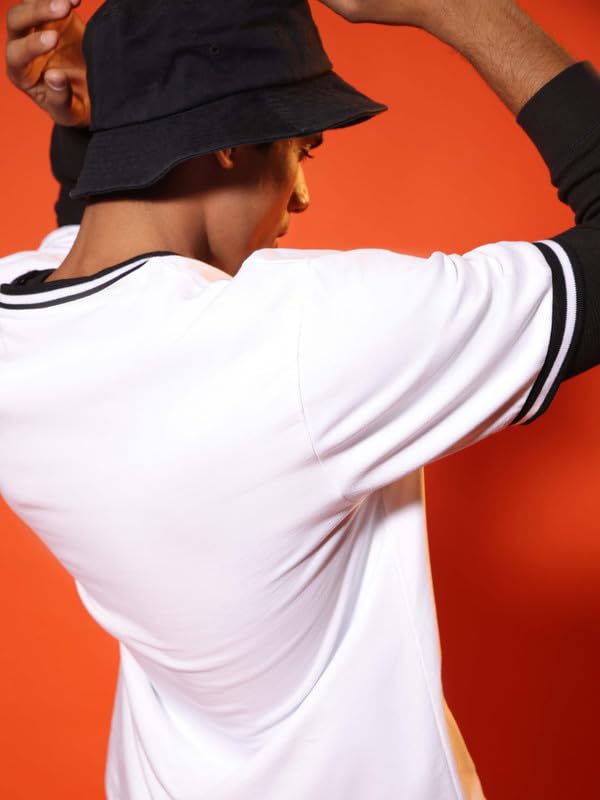 Image of SUBTRACT Round Neck Oversized T Shirt for Men | 100% Organic Cotton Oversized Tshirt | Contrast Rib Details & Comfort Fit
