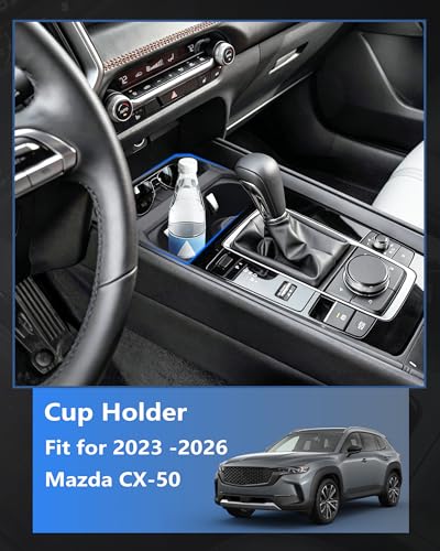 Image of Cup Holder Insert for 2023-2026 Mazda CX50, Soft TPE Rubber Cup Holder Liner for Center Console, Spill-Resistant Protector for Base /Select /Preferred /Premium /Turbo, Not for CX-5