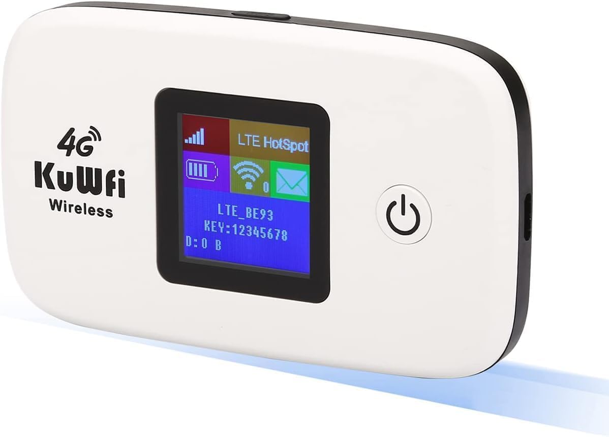 4G LTE Unlocked Wi-Fi Hotspot Device| Mobile WiFi Hotspot | Portable WiFi Router with SIM Card Slot for Travel Support B2/B4/B5/B12/B17 for AT&T/T-Mobile