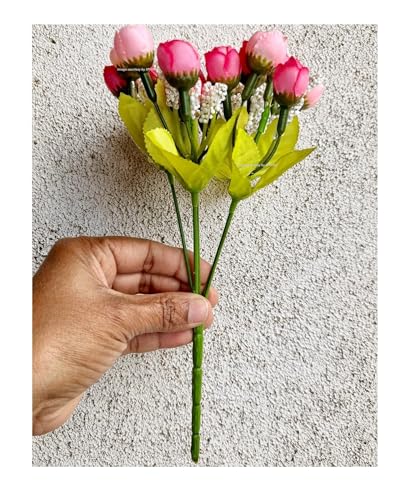 Image of SPHINX Ceramic Vase with Artificial Flowers| Flower Vase Pot for Home Decor,Living Room,Dining Table & Office|Modern Boho Minimalist Centerpiece for Decoration,Gifting (Donut with 2 Small Peonies)