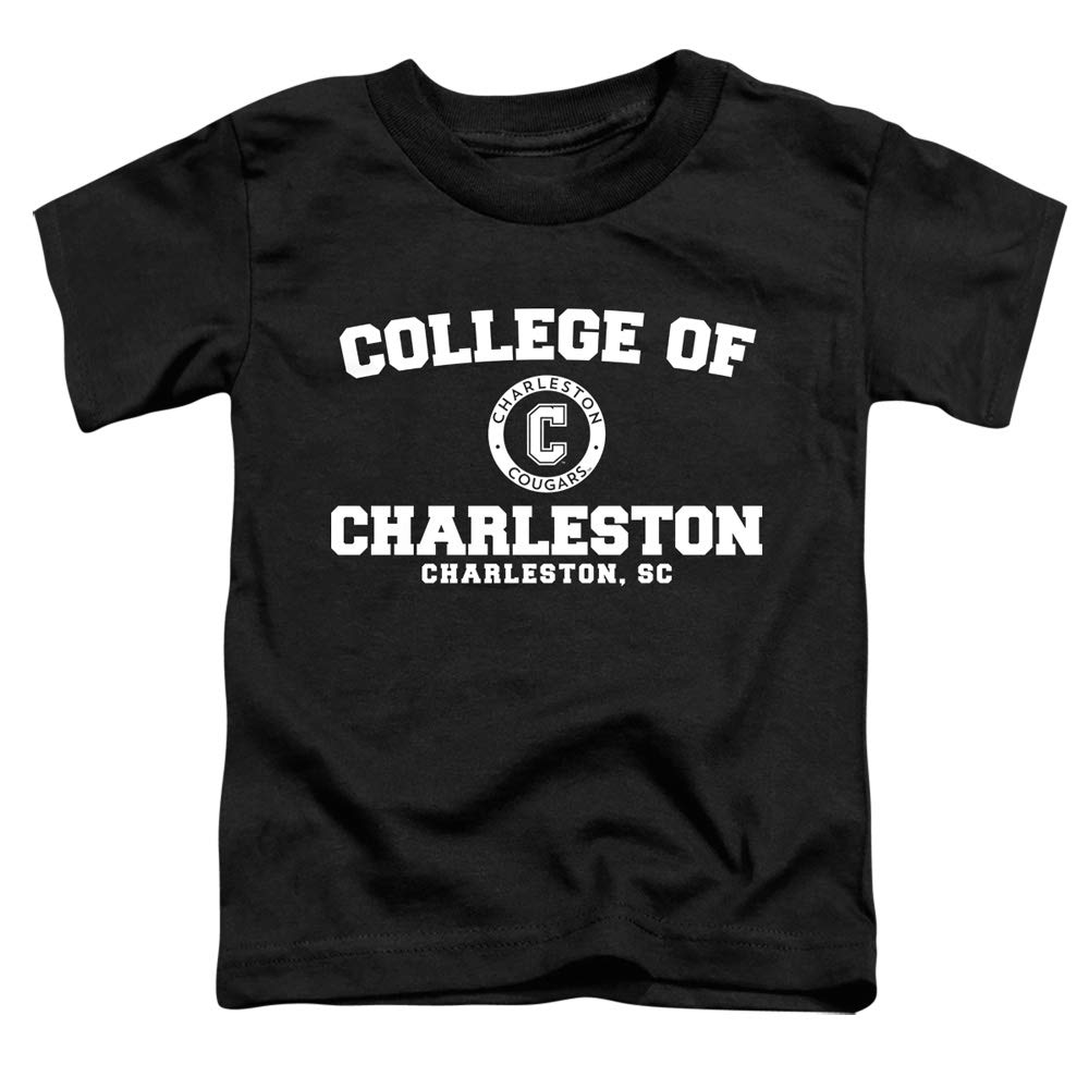 College of Charleston Official Circle Logo Unisex Toddler T Shirt, Black, 3T