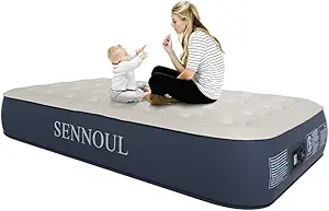 Air Mattress Twin with Built in Pump - 2 Mins Quick Self Inflatable,13"/550lbs Max Blow Up Bed, All Night Stability No Lost Air,No Peculiar Smell for Camping,Home,Guests & Portable Travel