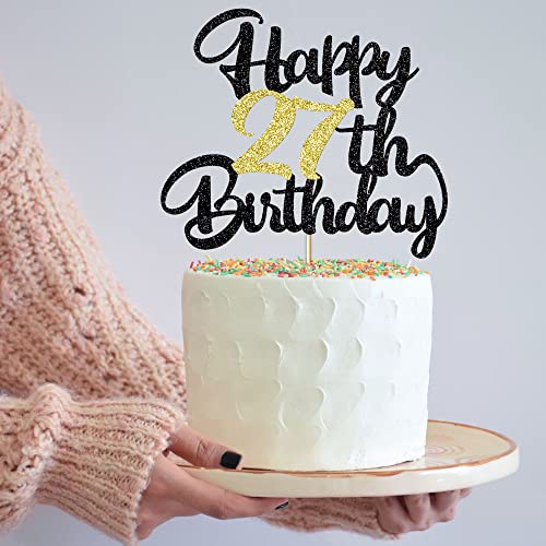 Image of 27th Birthday Cake Topper - Happy Birthday Decoration for 27th Birthday Party - Gift Plugin