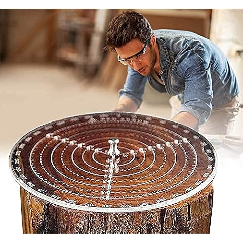 300MM Round Center Finder Tool Woodworking Compass Circles Drawing Tool Acrylic Accurate Scale Centering Ruler for Woodturners Bowls Lathe Work Transparent Acrylic Drawing Circles Diameter Cover