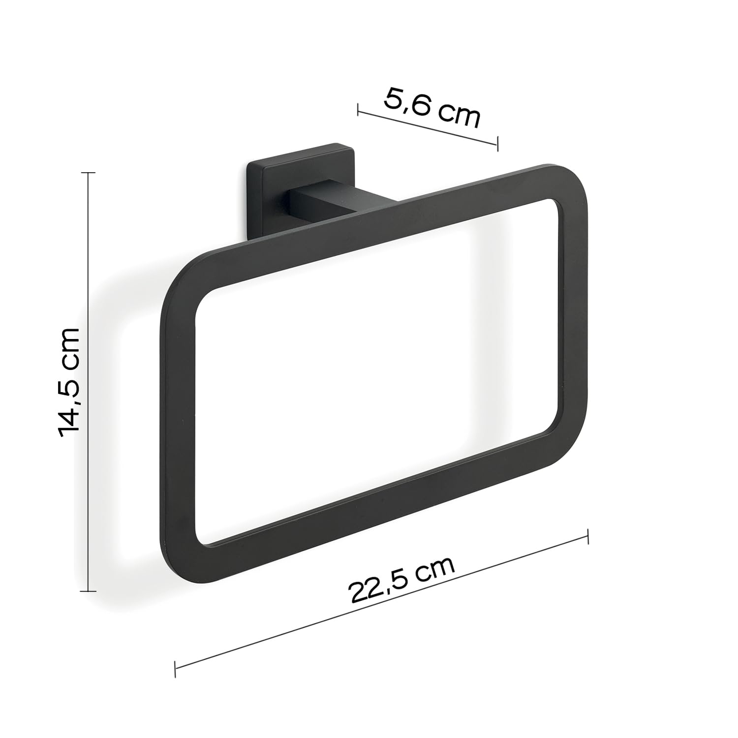 Gedy Atena Towel Ring Matte Black, Dull Black, 22,5x5,6x14,5cm - Image 2