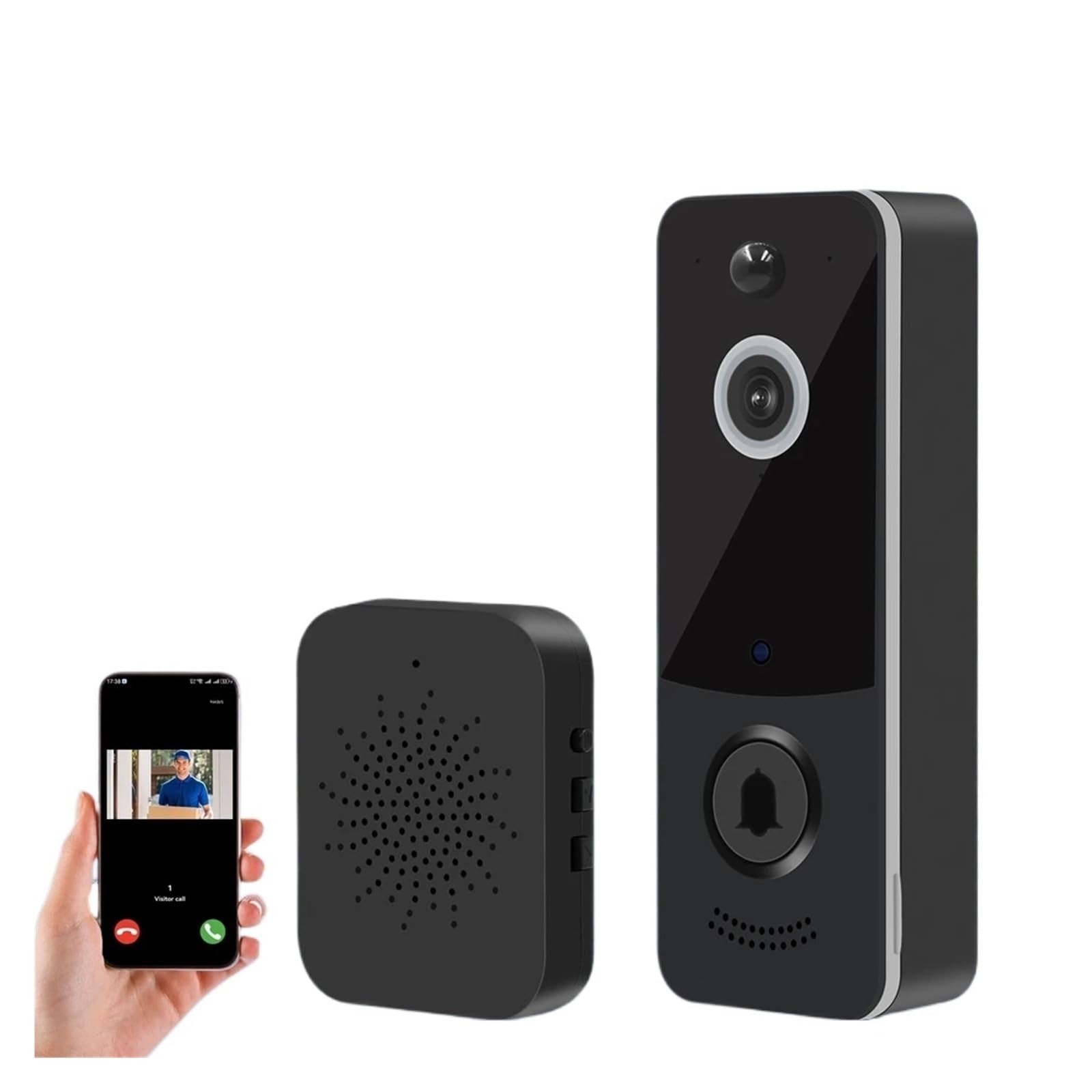 Wideodzwonek, Wideodomofon 2.4G WIFI 1080P Zewnętrzna ochrona bezpieczeństwa Bezprzewodowy domofon z podczerwienią i noktowizorem