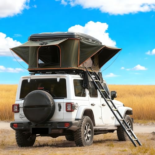 Naturnest Rooftop Tent Hard Shell, Great View and Ventilation Tent for 2 Person Camping, Waterproof...