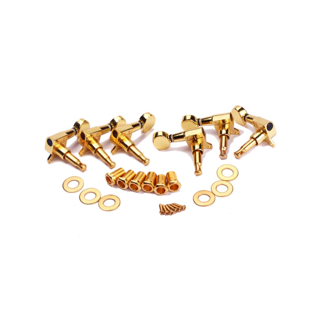 Yardwe Gold Guitar Tuning Pegs Machine Heads for Electric Acoustic Guitars with Washers Screws Style Golden