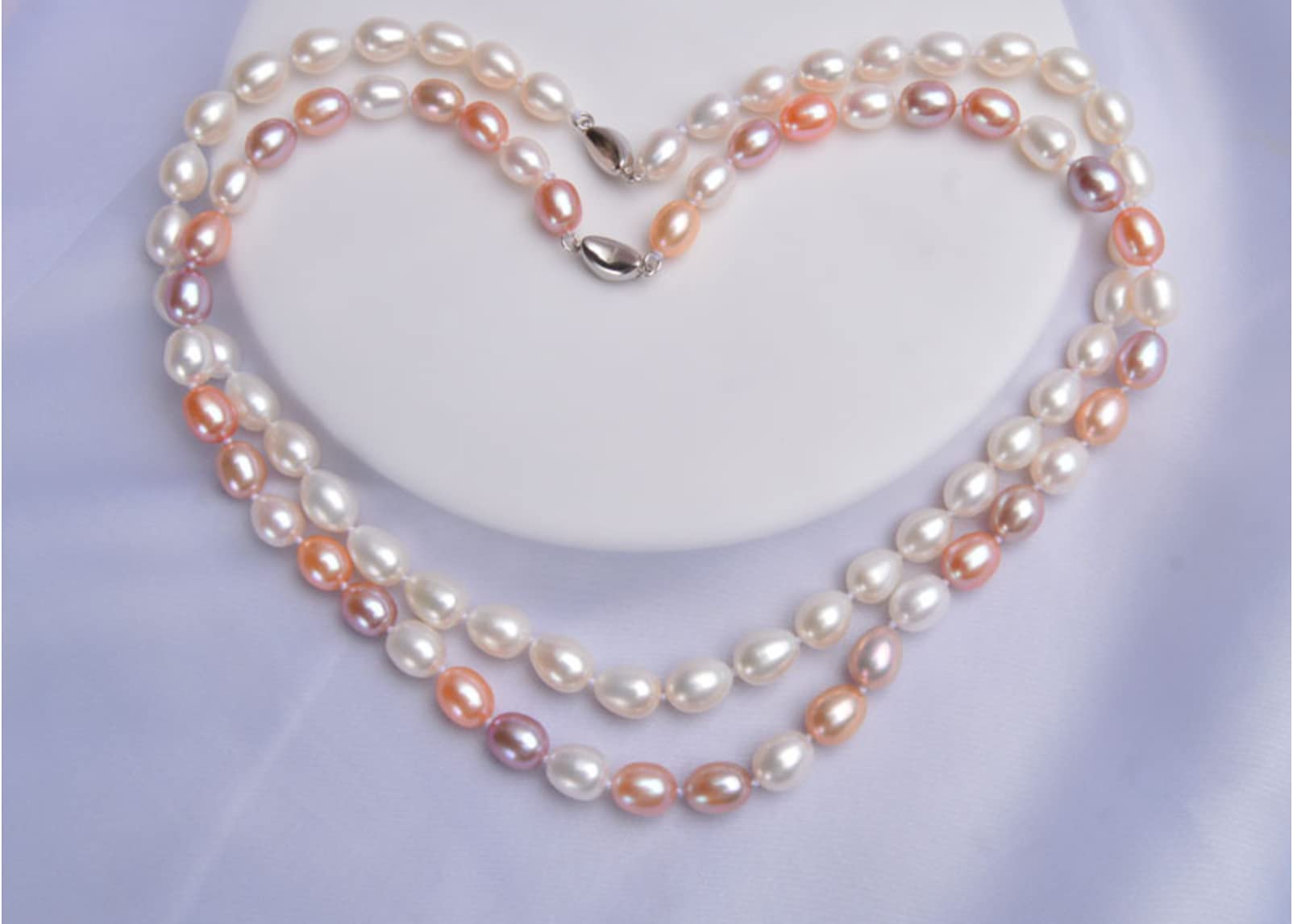 LOKILOKI Collares De Perlas De Agua Dulce Naturales De 8-9 Mm Plata De Ley 925 para Mujeres Joyería Vintage De Boda