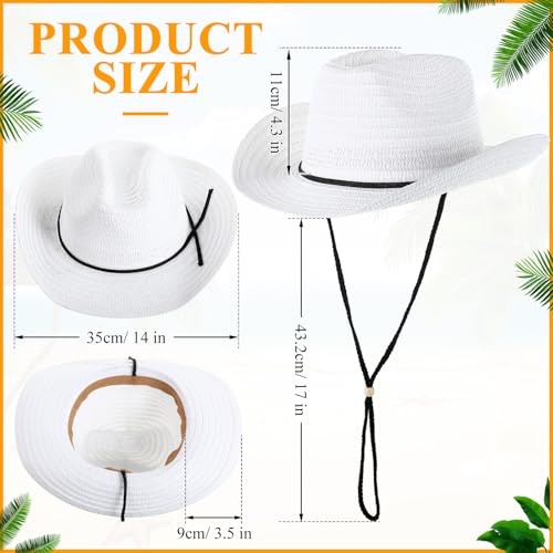 Image of JaGely 15 Pcs Straw Cowboy Hats Wide Brim Summer Hat Women Men Country Accessories for Western Themed Party Concerts Birthday