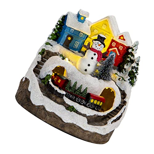 Ciieeo Mini Christmas House Decor Music Glow Snow House Figurine Led Lighted Ideal Present