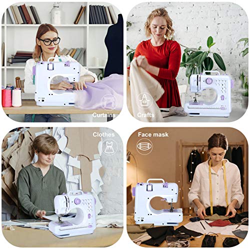 Multifunctional Small Portable Sewing Machine, Household Sewing Machine, Sewing Machine for Beginners, 12 Built-in Stitches, 2 Speed with Foot Pedal, Suitable For Beginners To Sew Easily