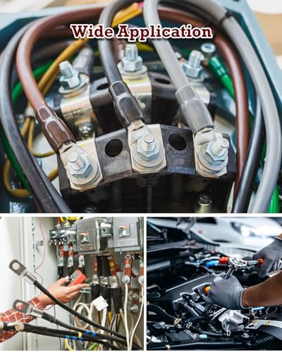 YOOPIN Rohrkabelschuh SC16-8, 15 Stück Kabelschuhe Set 16mm², M8 SC Rohrkabelschuhe Set für Kfz Batteriekabel, Kupfer Ringkabelschuhe Set, Kabelschuhe Sortiment für Auto, Rohrkabelschuh Set