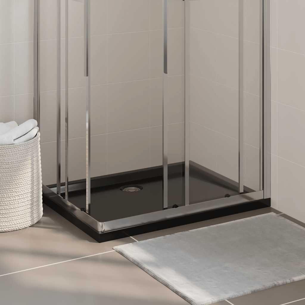 vidaXL Piatto Doccia in ABS Rettangolare Nero 70x90 cm