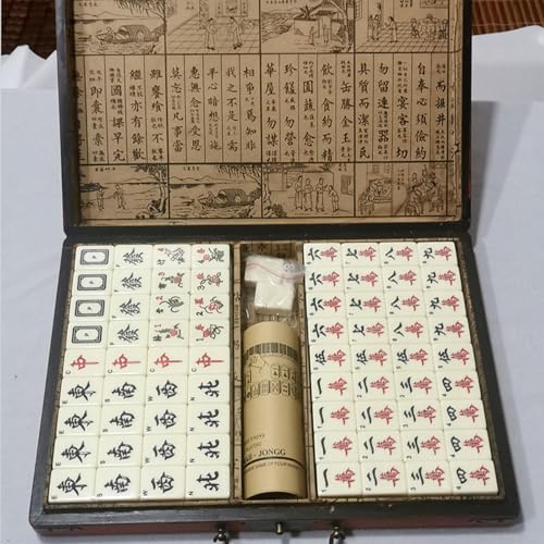 Set de Mahjong Chino con 144 Fichas Medianas y 2 Dados miniatura 1