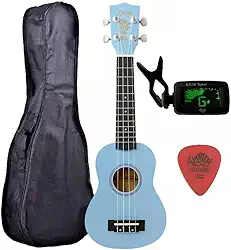 Ukulele Azul Seven Soprano Suk-07 LB + Capa e Afinador