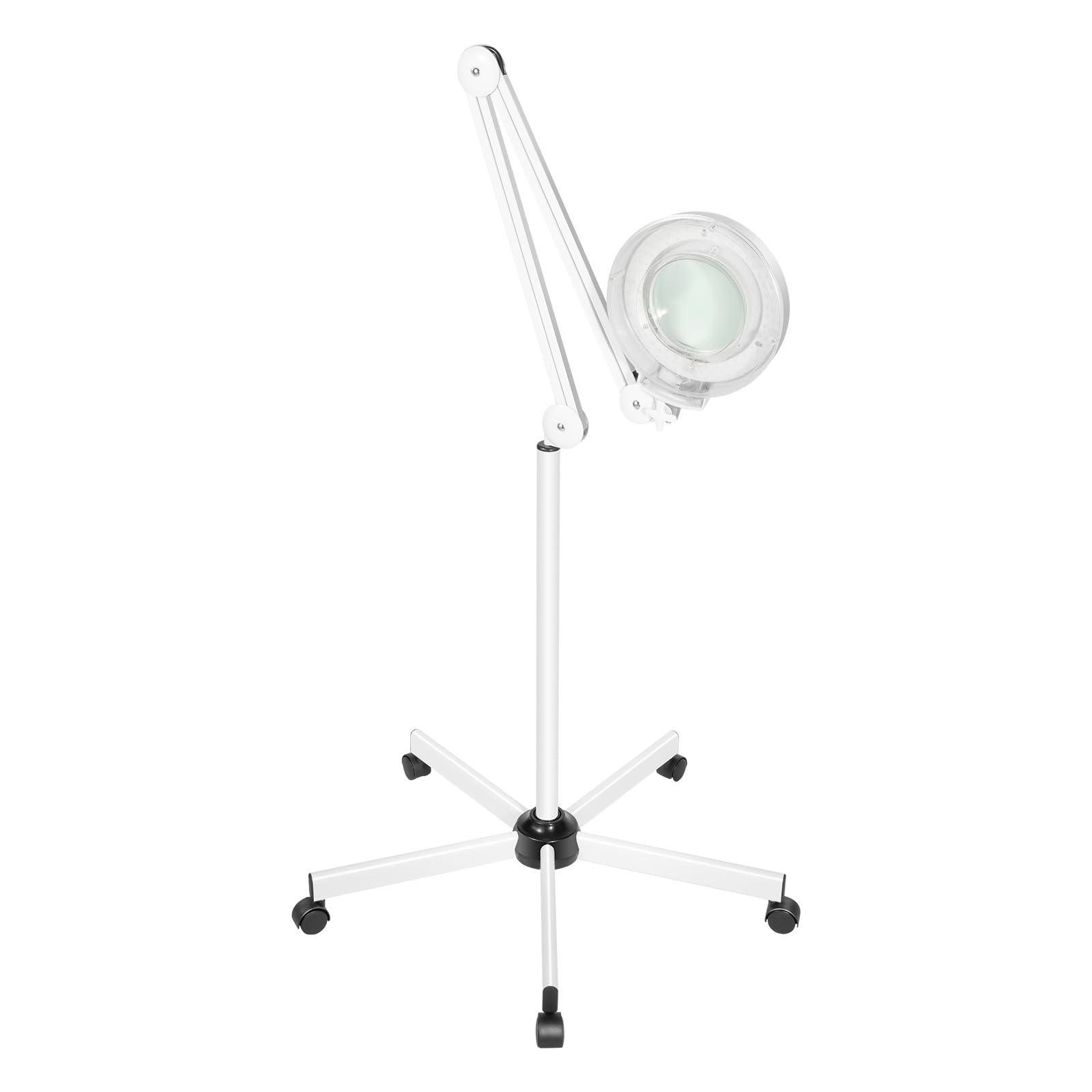 Lampada Ingranditore LED Da Terra 16X - Con Lente 235mm, Braccio Regolabile, 5 Ruote, Per Manicure/lettura - Foto 13