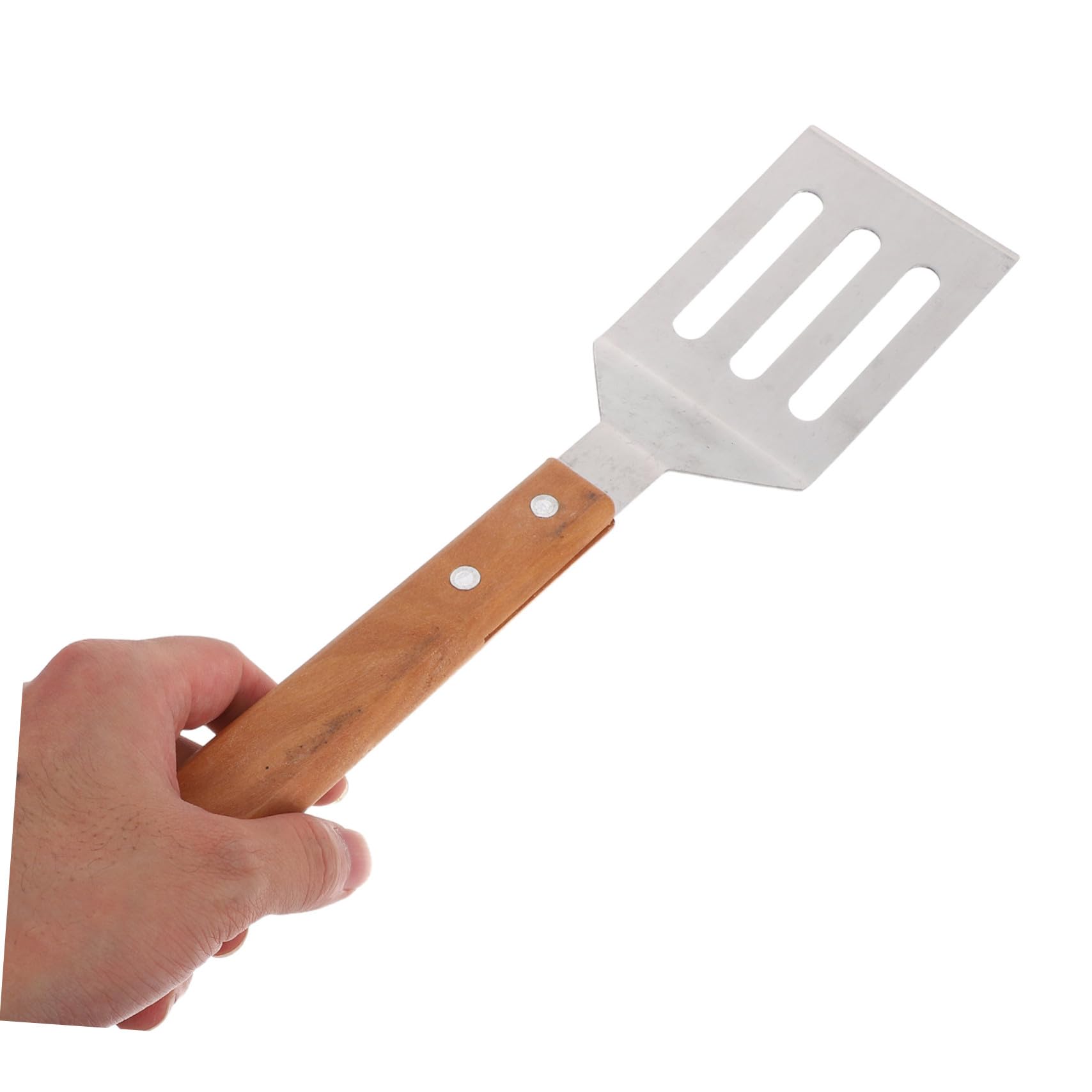 STOBAZA Grillbesteck mit Holzgriff Outdoor Barbecue Werkzeug mit Spatel Zange Fleischschneider Tragbares Grillzubehör mit Praktischem Tragebeutel für Camping und Garten
