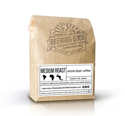 Fresh Organic Whole Bean Coffee - Fair Trade , Gourmet , Medium Roast Blend