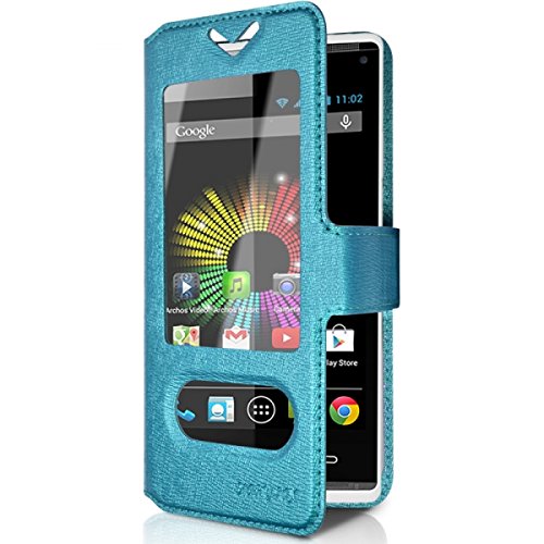 Seluxion – Carcasa – Funda S View Universal S color azul claro para Archos 40b Titatium
