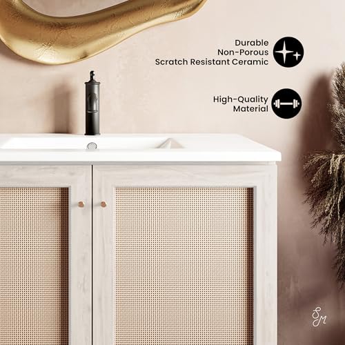 Image of Classe 36 inch Bathroom Vanity in White Oak Bath Sink Cabinet Sink Included