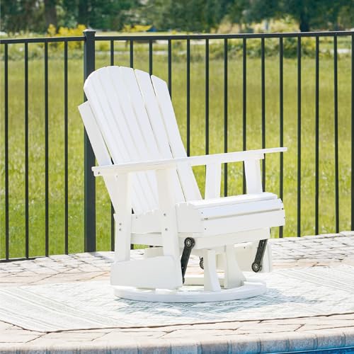 Signature Design by Ashley Outdoor Swivel Glider Adirondack Chair, White - image 6