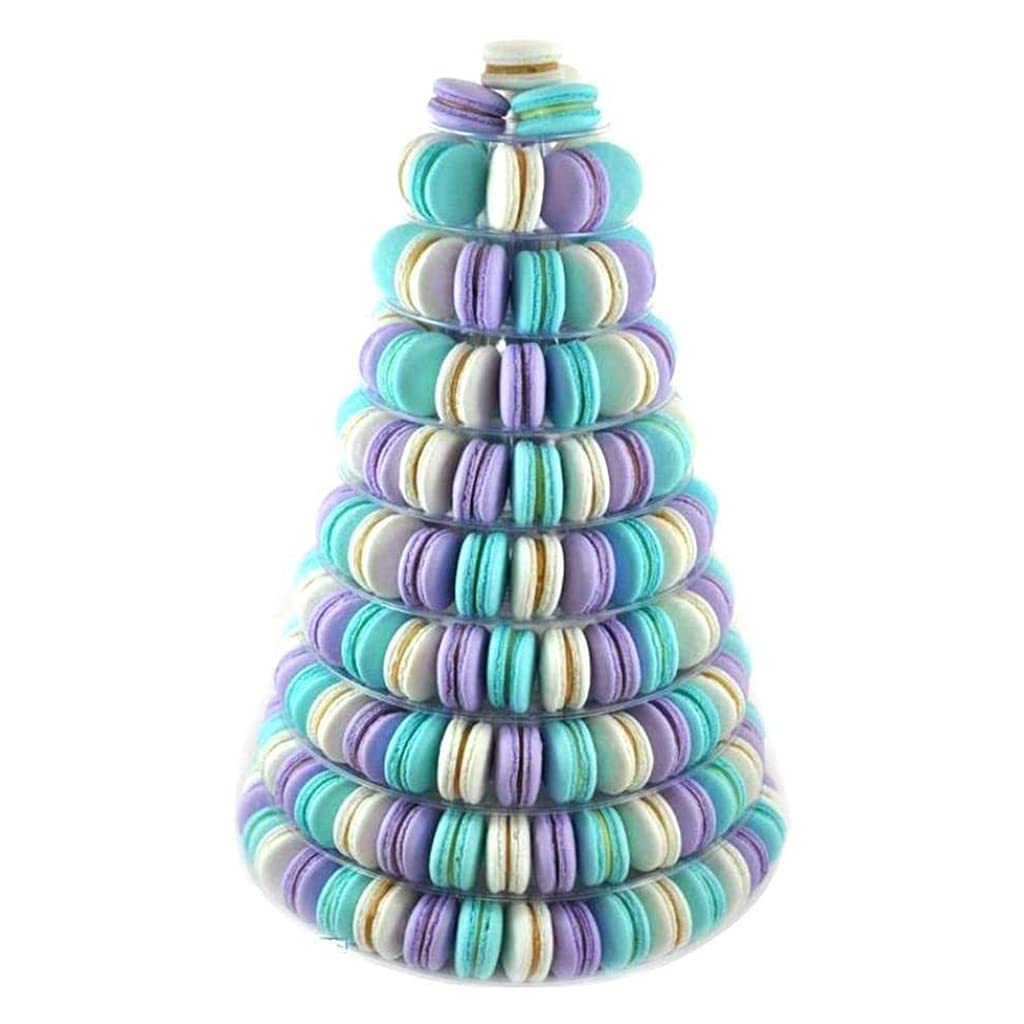 Macaron-Turm-Ständer mit 10 Etagen, rund, Macaron-Turm, Kuchen-Präsentationsregal, Party, Hochzeit, Display-Regal, Cupcake-Teller