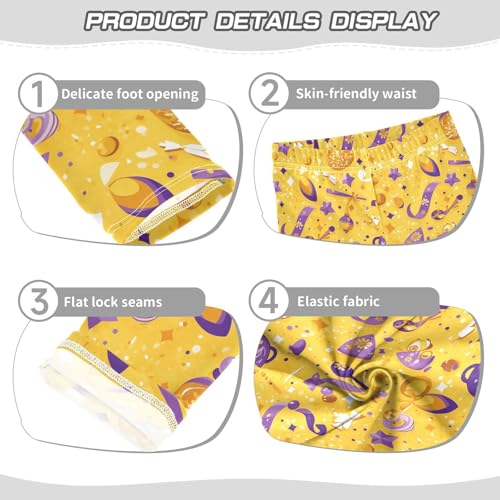 KLL Mardi Gras Carnival Purple Holiday Pattern Saffron Girls Leggings Fashion Full Length Workout Pants Sports3