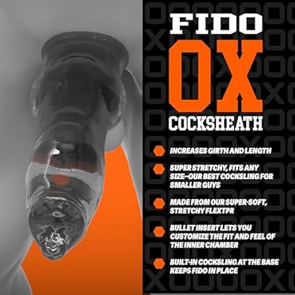 Oxballs Fido Cock Sheath - Manga de Pene, Rojo