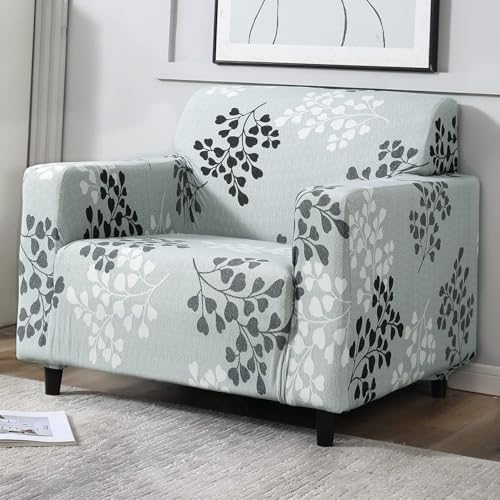 Image of HOKIPO 95% Polyester, 5% Spandex Stretchable Elastic Couch Cover 1 Seater (Ar-4093-D12, Grey)