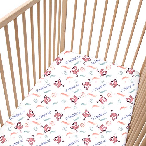 Flamant Drap housse Pati'Chou 100% Coton motif animaux pour lit bébé 70x140 cm