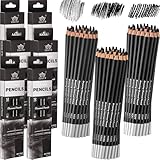 Geyoga 72 Pcs Professional Charcoal Pencils Bulk Soft Medium Hard for Drawing Charcoal Pencils for Art Painting Sketching Shading Drawing Blending Portrait Artists Students Christmas Stocking Gifts