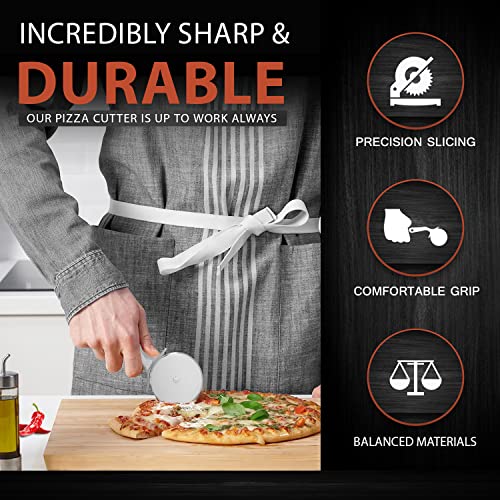 Better Houseware Professional Pizza Cutter Wheel Stainless Steel - Handheld Pizza Cutter Wheel, Kitchen Pizza Tools, Pizza Slicer Wheel - Home & Commercial Kitchen Use, Durable & Dishwasher Safe #TOP5