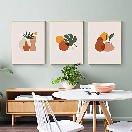 Toile Bouteille Plante Feuille pour Salon Décoration Murale Abstraite Moderne