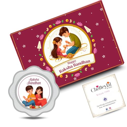 Image of 999.9 Pure Silver Happy Raksha Bandhan Coin for Brother, Silver Rakhi Coin for Gift, Rakhi Gift for Sister (Pack of 1, 5 Gram)