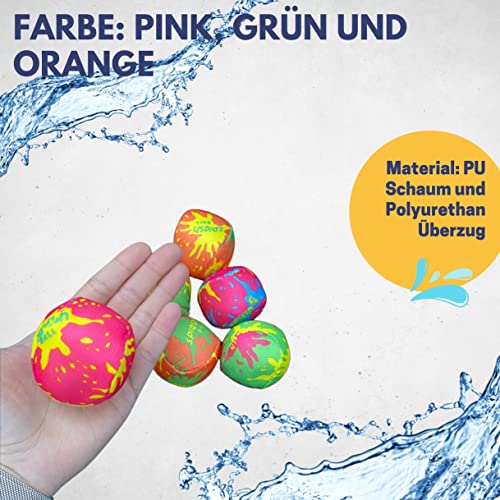 BEST SPORTING Water Fun Balls aus Neopren, 6 Stück I Wasserball Kinder, Neoprenball klein I Pool Spielzeug, Wasserspielzeug Kinder Outdoor, Beachball Set