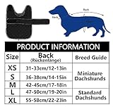 Geyecete - Warmer wintermantel für dackel Hunde,Hunde Winterjacken mit plüschfutter,Outdoor jacken mit verstellbaren gürtel und Kabelbaumloch,für mittelgroße und Kleiner dackel-Schwarz-M